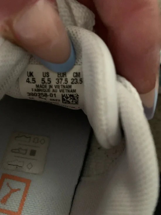 Puma White Platform Sneakers with Orange Formstripe and Pink Accents - Picture 4 of 4